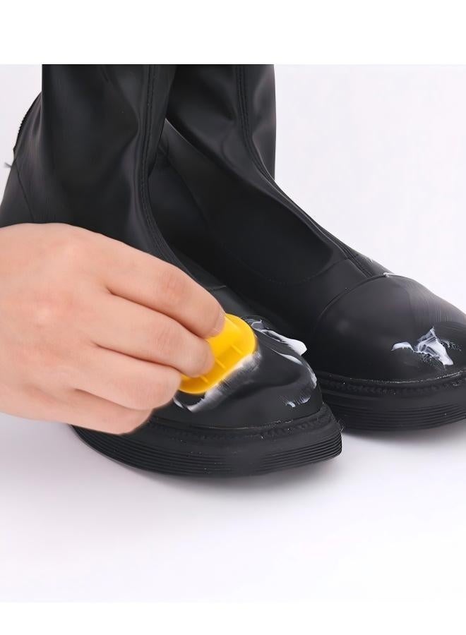 Leather Polish Cream，Self Shine Black Shoe Polish with Applicator Shoe Cream Shoe Shine Sponge Kit Shoe Shiner for Leather Boots and Shoes Care, Protects Leather from Scuffs and Scratches（Black 40g） - Image 2
