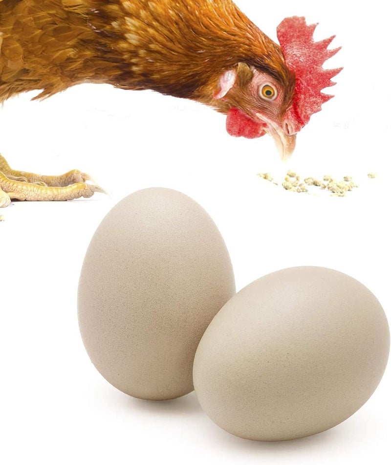 SunGrow Fake Wooden Eggs to Train Birds from Laying in The Nesting Boxes & to Stop from Eating Own Eggs, Brown Color, 2 Pack Suitable for Chicken and Duck - Image 1