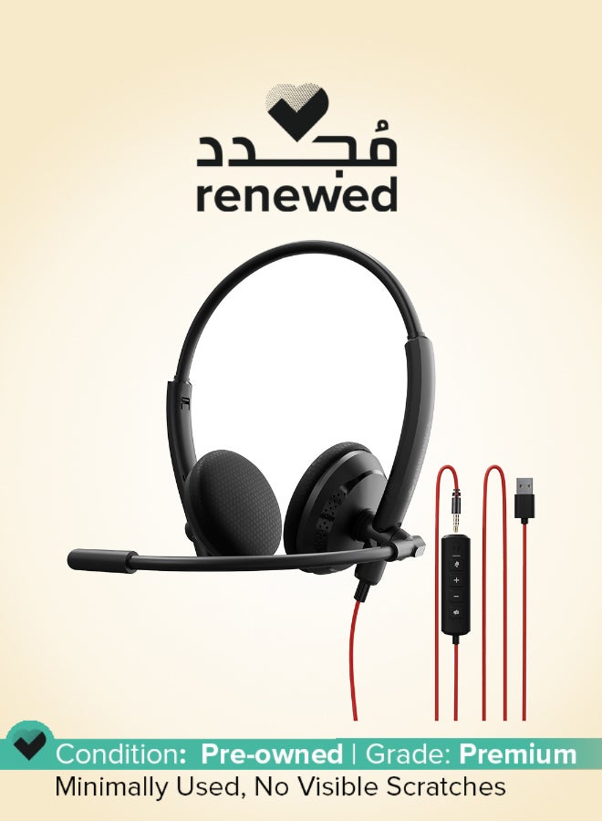 ZEBRONICS Renewed - ZEBRONICS 2.8m Wired Headphones with Adjustable Mic and Dual Connectivity - Image 1