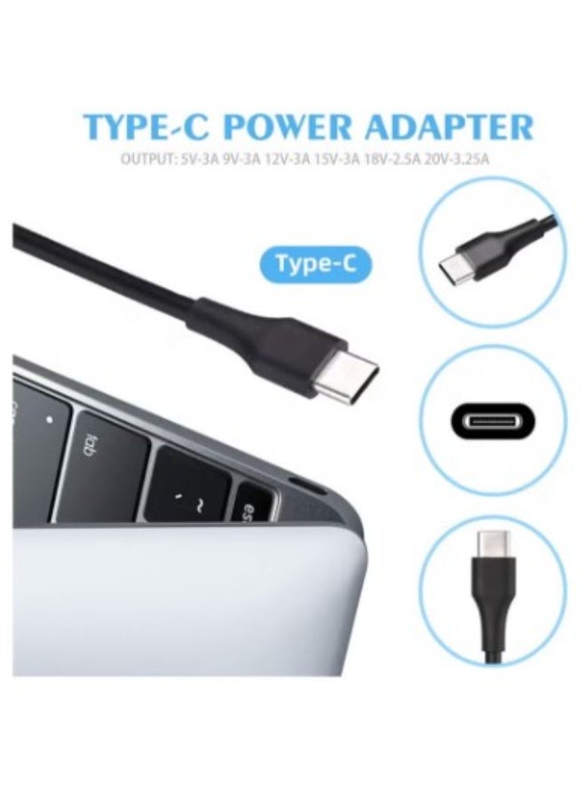 Terabyte Type-C Power Adapter For Len-ovo Black 65W 20V 3.25A - Image 2