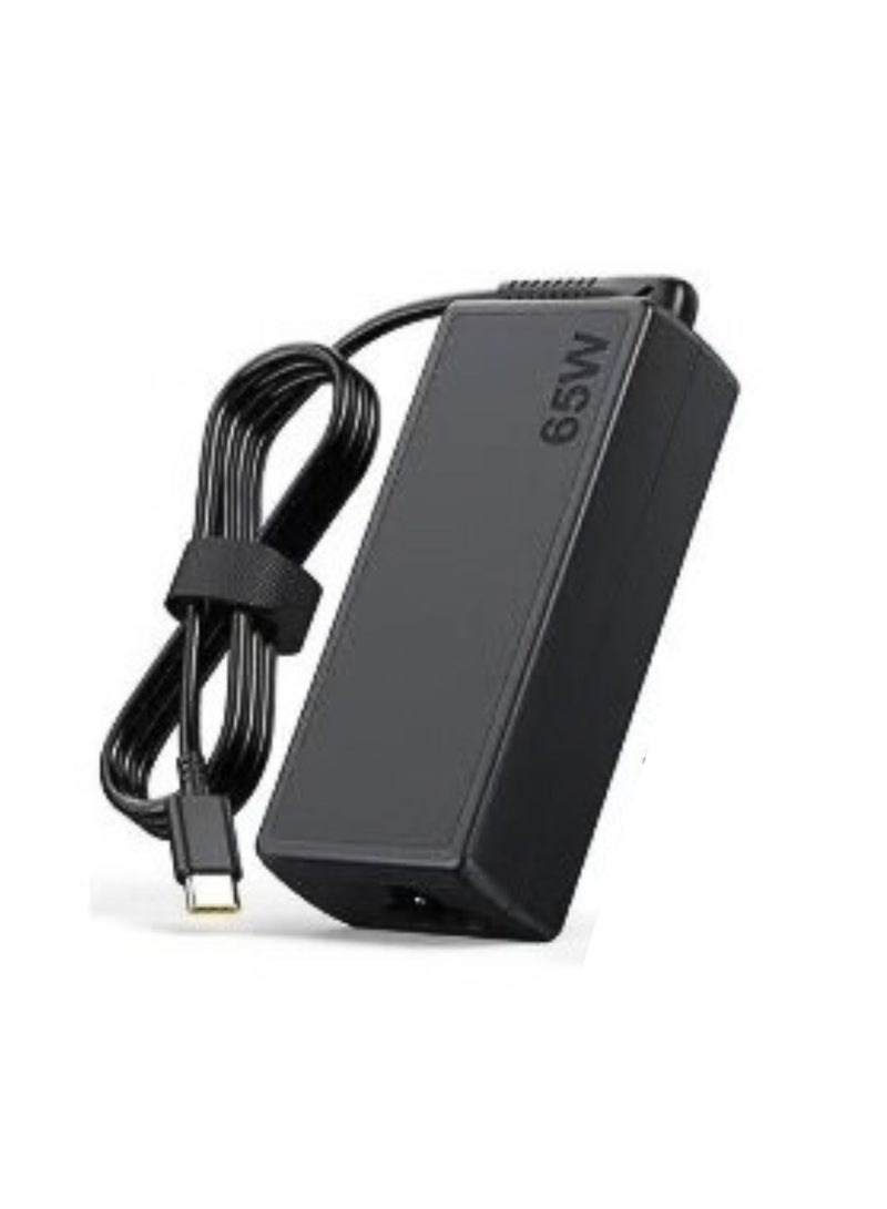 Terabyte Type-C Power Adapter For Len-ovo Black 65W 20V 3.25A - Image 1