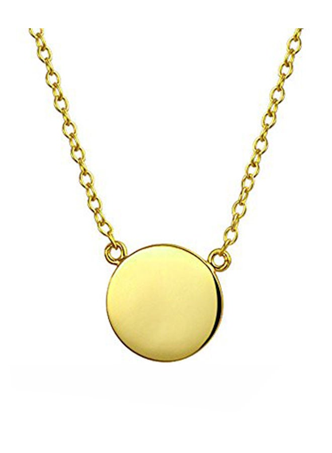 NIBEMINENT Gold Plated Modern Round Disc Pendant Necklace  - Image 2