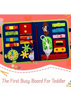 spa luxetique Montessori Toys for Toddlers Develop Basic Skills, Travel Educational Toys Learning Basic Dress Skills Sensory Toys for 3 4 Year Old Boys Girls Birthday for Kids (Navy Blue)  - Image 2