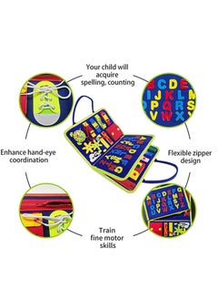 spa luxetique Montessori Toys for Toddlers Develop Basic Skills, Travel Educational Toys Learning Basic Dress Skills Sensory Toys for 3 4 Year Old Boys Girls Birthday for Kids (Navy Blue)  - Image 3