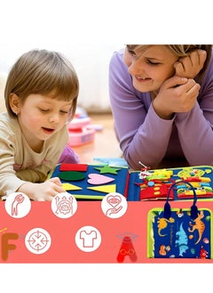 spa luxetique Montessori Toys for Toddlers Develop Basic Skills, Travel Educational Toys Learning Basic Dress Skills Sensory Toys for 3 4 Year Old Boys Girls Birthday for Kids (Navy Blue)  - Image 4