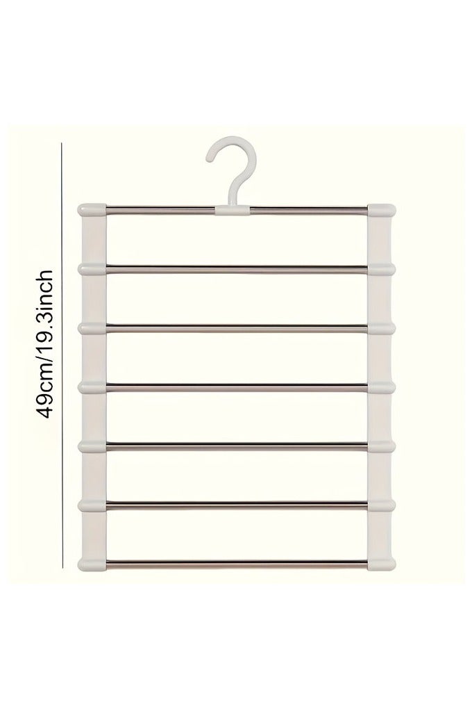 HOMESTAR Pants Hangers Non Slip 2 Pack Space Saving Hangers Multi-Layer Pants Hanger Stainless Steel Space Saver Hangers Closet Storage Organizer for Jeans Trouser Slack Clothes - Image 5