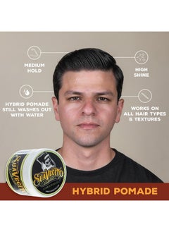 SUAVECITO Suavecito Hybrid Pomade 4 oz, 1 Pack - Hair Pomade For Men - Medium Hold High Shine Hybrid Water And Oil Formula - Reworkable - Easy To Wash Out - All Day Hold For All Hair Styles  - Image 4