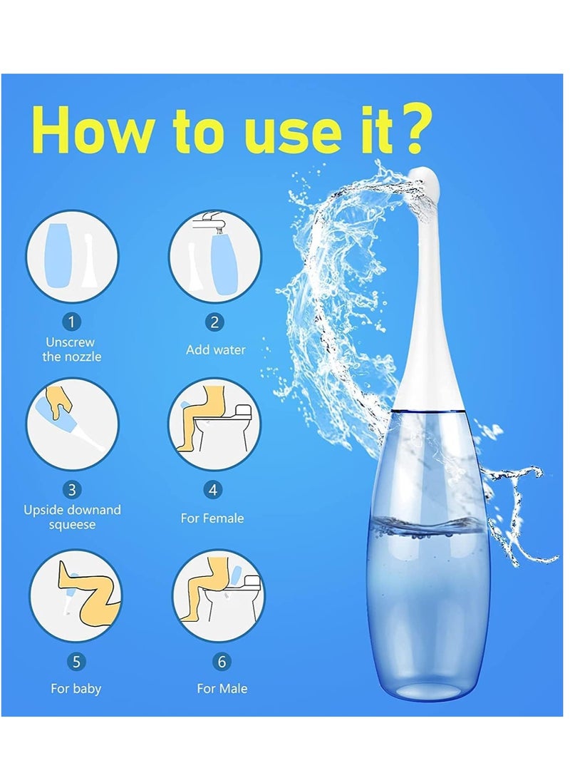 SYOSI Portable Bidet Peri Bottle for Postpartum Care Peri Bottle for Postpartum Essentials 450ml Portable Bidet with Travel Bag for Travel Bidet  - Image 4