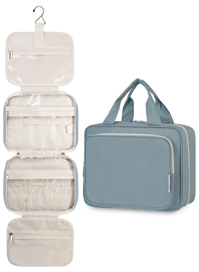 Narwey Hanging Toiletry Bag for Women Travel Makeup Bag Organizer Toiletries Bag for Travel Size Essentials Accessories Cosmetics (Greyish Blue (Medium)) - Image 1