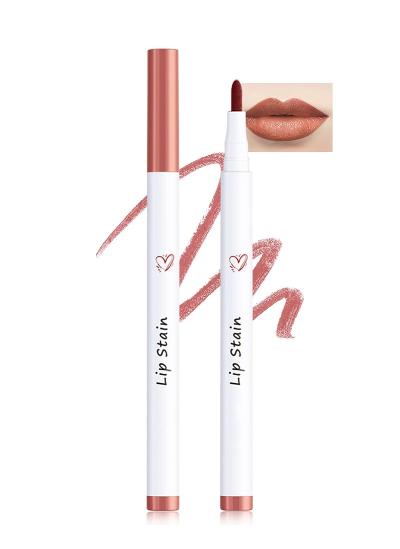 LYSdefeu Lip Liner Stain Marker Pen1Pcs Brown Liquid Lip Tint Longlasting Waterproof Smudgeproof Lipstick Lipcolor Precise Chisel Tip Smooth Lip Gloss Pen Womens Day Makeup Gift for Women Girl05 