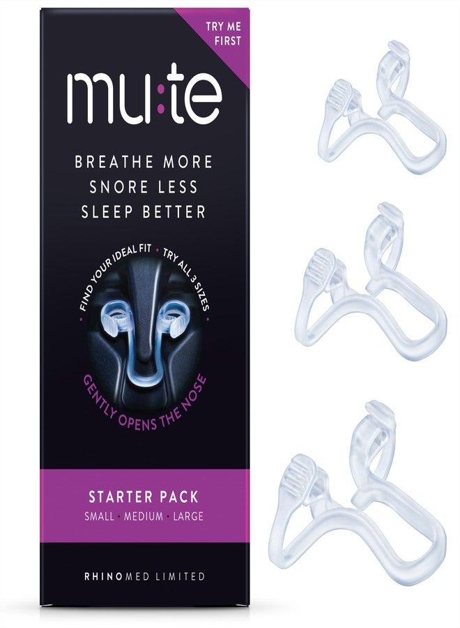 Rhinomed Mute Nasal Dilator Snoring Solution | Starter Pack | Snore Less & Sleep Better | Nasal Strip Alternative | Comfortable Breathing Aids for Better Sleep & Improved Airflow - Image 1