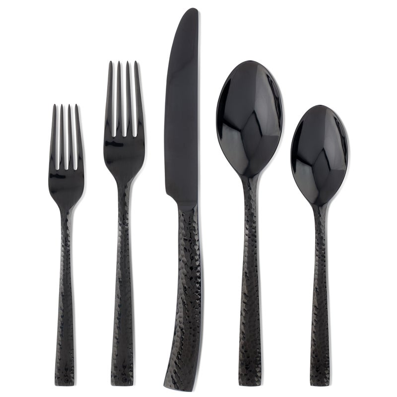 Hampton Forge Paris Hammered , Stainless Steel, 20-Piece Flatware Set, Gunmetal - Image 1