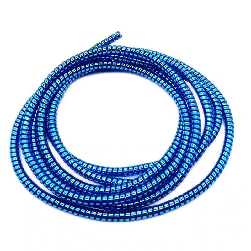 Redclip Metallic Finish Cable Spiral Protector/Wire Repair/Pet Cord Protector/Headphone Saver, 1.5 Meters (2 Pcs), Cable Wrap/Cover for Mac Charging Cable, USB Tube, Earphone (Dark Blue) - Image 1