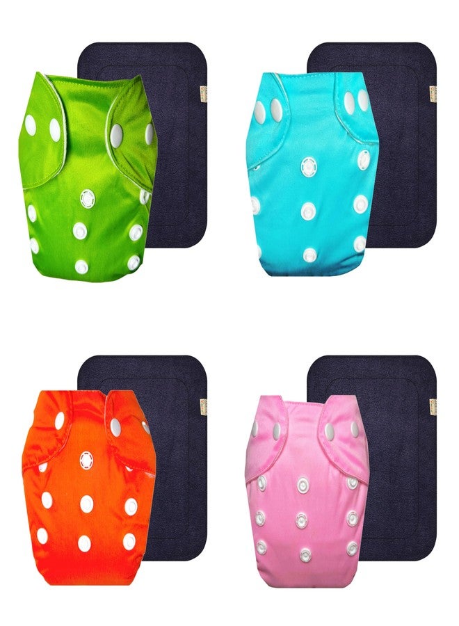 حفاضات قماشية دمبلدو لايت مع حشوة سوداء (عبوة من 4 قطع) | ملائمة ومريحة | تسمح بمرور الهواء | سهلة التنظيف | مصممة من قبل الأمهات | من 3 أشهر إلى سنتين | للجنسين - Image 1