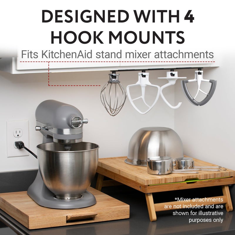 IMPRESA Utensil Holder - 13 In x 0.75 In x 1 In - Compatible with KitchenAid Mixer Attachments - Stand Mixer Mount & Kitchen Accessory Organizer - Image 3