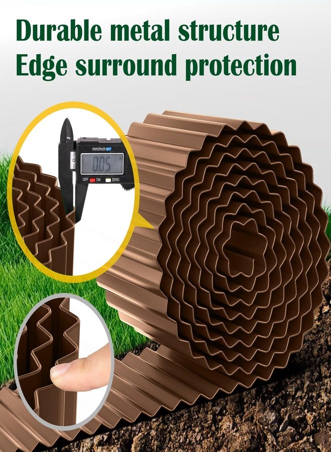 LAVEVE Corrugated Metal Garden Edging - Sturdy Border Perfect for DIY Flower Beds and Landscaping Borders (Coffee, 8 Inch x 20FT) - Image 2