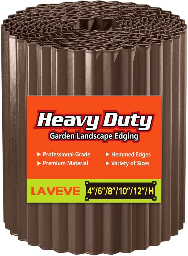 LAVEVE Corrugated Metal Garden Edging - Sturdy Border Perfect for DIY Flower Beds and Landscaping Borders (Coffee, 8 Inch x 20FT) - Image 1