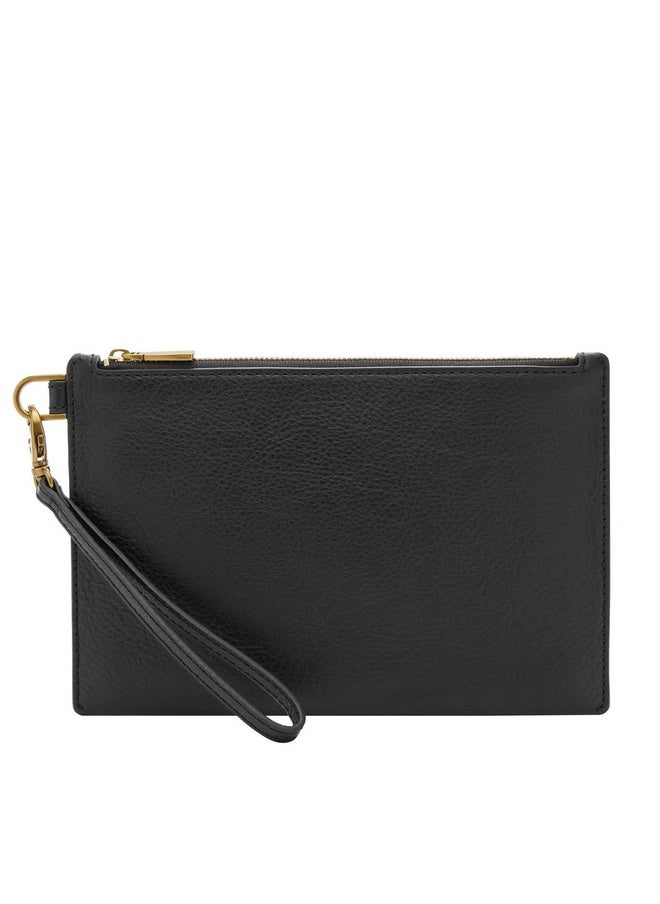 FOSSIL Women'S Wristlet Leather Wallet Wristlet Wallet Black (Model: Slg1557001)  - Image 1