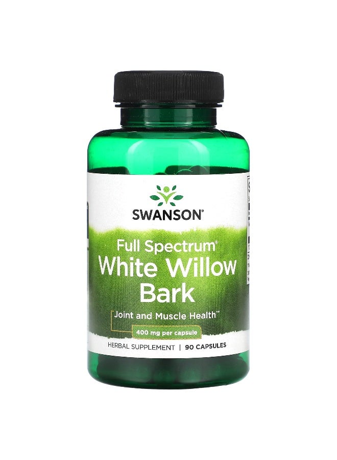 SWANSON Swanson, Full Spectrum White Willow Bark, 400 mg, 90 Capsules  - Image 1