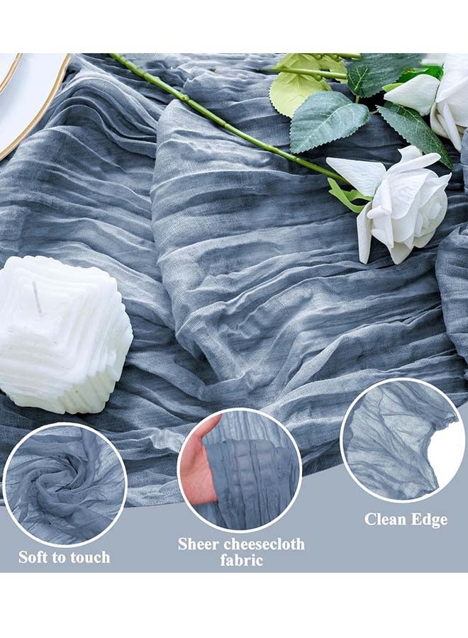 ثمانية فيبيهاوس مفرش طاولة من الشاش المجعد مفرش مائدة شفاف مفرش طاولة شيساني مفرش مائدة شفاف مفرش طاولة طويل عداء طاولة قماش الطاولة مفرش مائدة من قماش الجبن، مفرش مائدة زفاف باللون البيج، مفرش مائدة من الشاش البوهيمي مقاس 90 × 400 سم لتزيين طاولات حفلات الزفاف وحفلات أعياد الميلاد قطعة مركزية للطاولة مفرش طاولة شيساني - Image 2