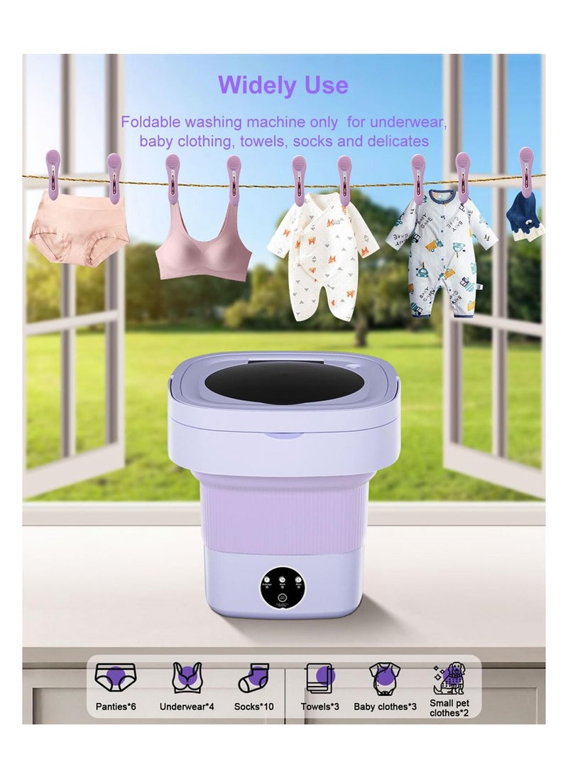 Meiyilan Portable Washing Machine, 8L Mini Laundry Washer with 3 Modes Cleaning for Underwear, Baby Clothes, Sock, Small Delicates. Foldable Washer and Dryer Combo for Apartment, Home, Hotel, Camping, RV  - Image 4