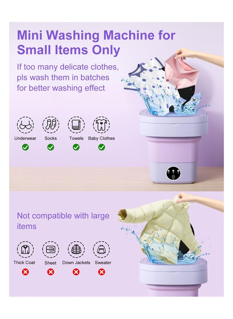 Meiyilan Portable Washing Machine, 8L Mini Laundry Washer with 3 Modes Cleaning for Underwear, Baby Clothes, Sock, Small Delicates. Foldable Washer and Dryer Combo for Apartment, Home, Hotel, Camping, RV  - Image 5