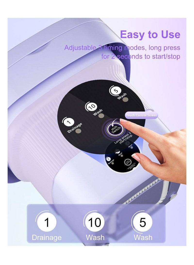Meiyilan Portable Washing Machine, 8L Mini Laundry Washer with 3 Modes Cleaning for Underwear, Baby Clothes, Sock, Small Delicates. Foldable Washer and Dryer Combo for Apartment, Home, Hotel, Camping, RV  - Image 3