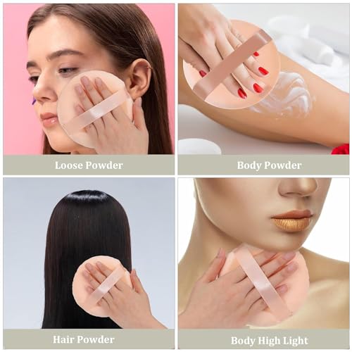Calitate24 Small Face Makeup Sponge, 2.4 Inch Ultra Soft Washable Reusable Large Velour Loose Powder Puff Washable Round Sponge Puff for Face Body, Wet Dry Makeup Tool, 2 Pieces - Image 5