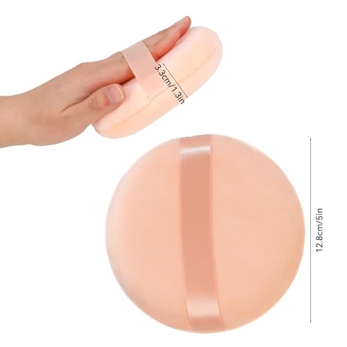 Calitate24 Small Face Makeup Sponge, 2.4 Inch Ultra Soft Washable Reusable Large Velour Loose Powder Puff Washable Round Sponge Puff for Face Body, Wet Dry Makeup Tool, 2 Pieces - Image 2