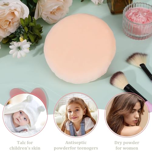 Calitate24 Small Face Makeup Sponge, 2.4 Inch Ultra Soft Washable Reusable Large Velour Loose Powder Puff Washable Round Sponge Puff for Face Body, Wet Dry Makeup Tool, 2 Pieces - Image 4