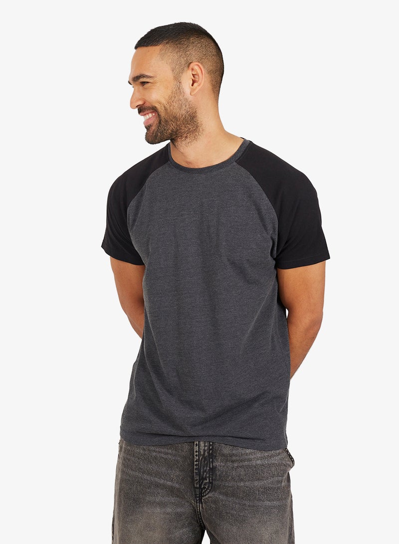 BRAVE SOUL MENS CREW NECK TSHIRT WITH CONTRAST - Image 2
