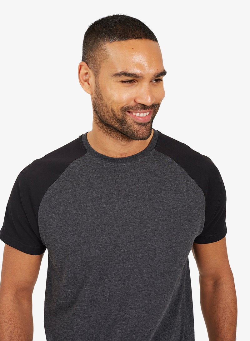 BRAVE SOUL MENS CREW NECK TSHIRT WITH CONTRAST - Image 3