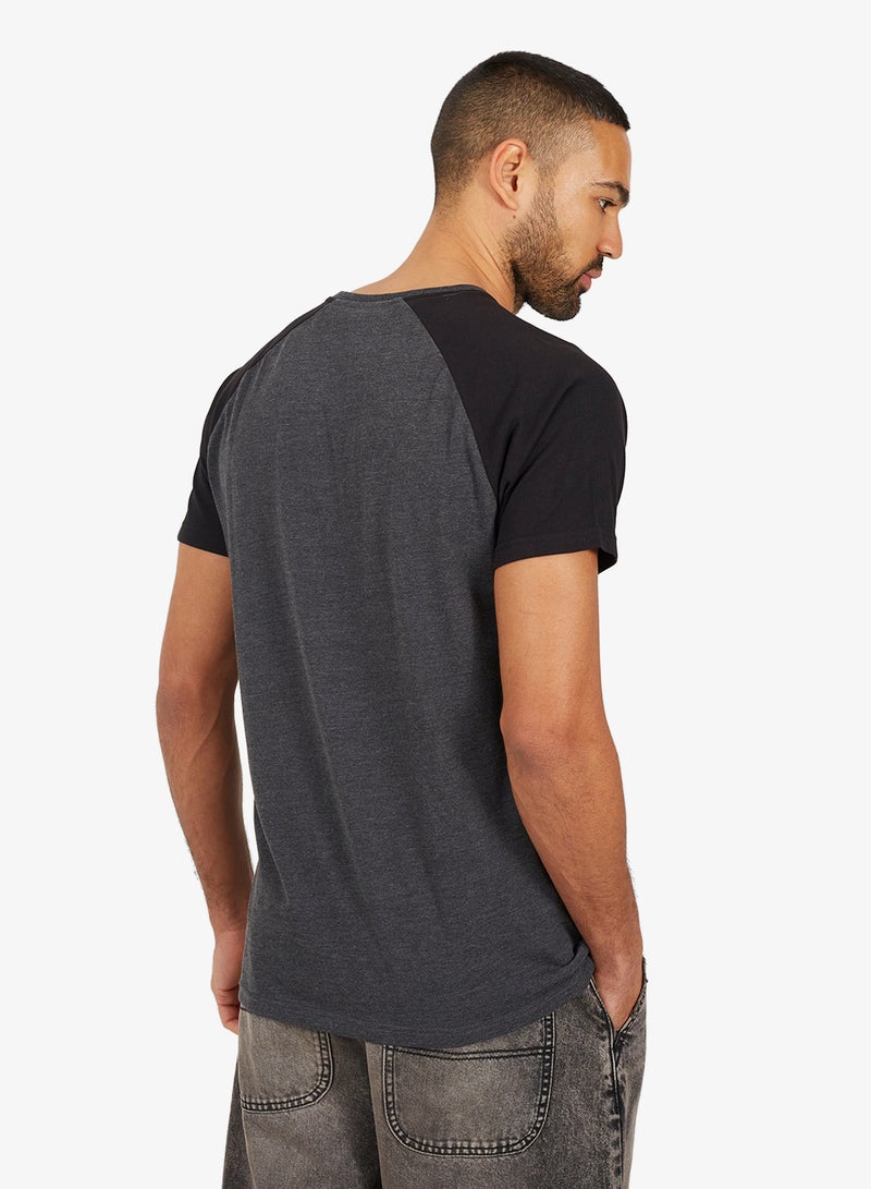 BRAVE SOUL MENS CREW NECK TSHIRT WITH CONTRAST - Image 4