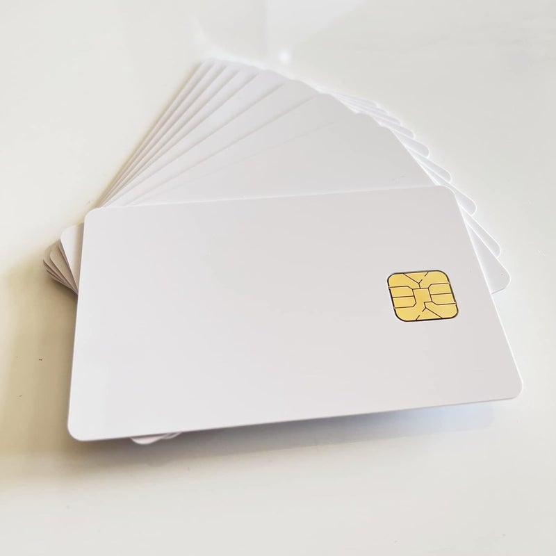 XCRFID بطاقة ذكية AT24C64 مع ذاكرة EEPROM سعة 64K معيار ISO 7816 بطاقة PVC بيضاء فارغة 10 قطع - Image 1