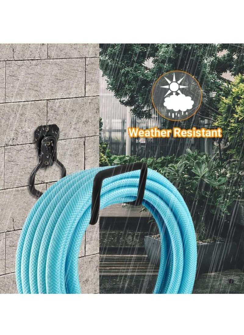 JOGAMS 2Pcs Wall Mounted Garden Hose Holder Hose Organizer Garden Water Hose Hanger Heavy Duty Metal Hose Storage Hanger Wall Mount Holds Up to 110 lbs  - Image 5