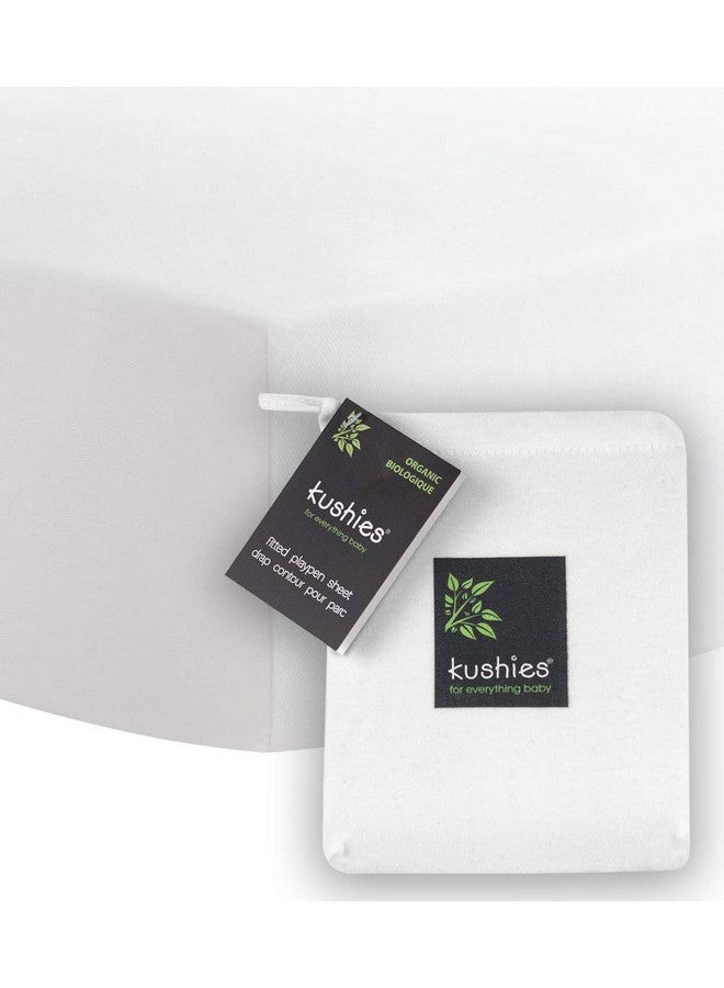 Kushies Organic Jersey Crib Fitted Sheet, Off-White - Image 1