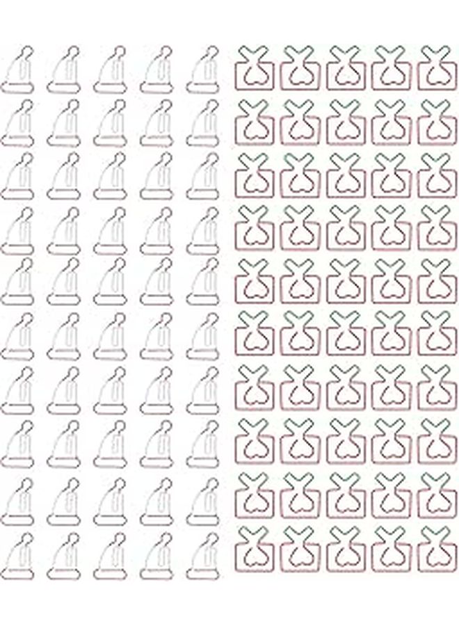 Metallic Paper Clips Rustproof 100PCS Cute Mini Paper Clips for Office School Home Use - Image 1