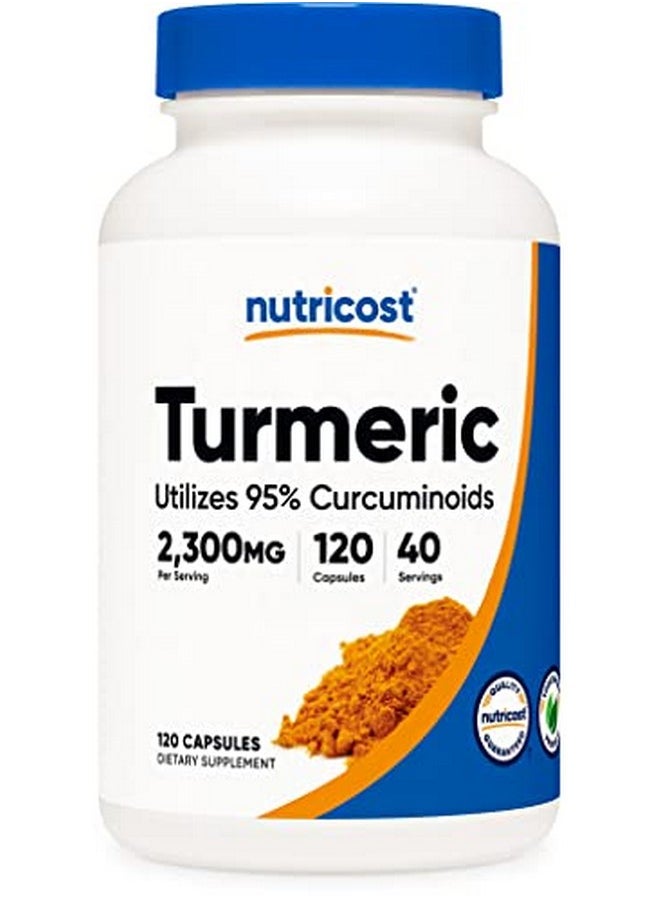 Nutricost - Turmeric Curcumin With Bioperine And 95% Curcuminoids 2300Mg 120 Capsules Veggie Capsules 767Mg Per Cap 40 Servings Gluten Free Non Gmo - Image 1