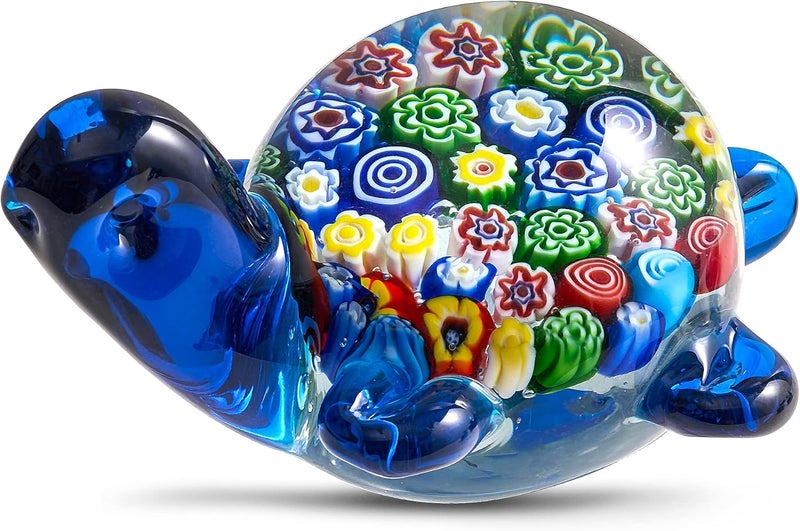 EUSTUMA Hand Blown Glass Sea Turtle Figurines Ornament,Sea Animal Ornament for Home Decor,Sea Animals Collection for Birthday Gift,Glass Tortoise Sculpture - Image 2