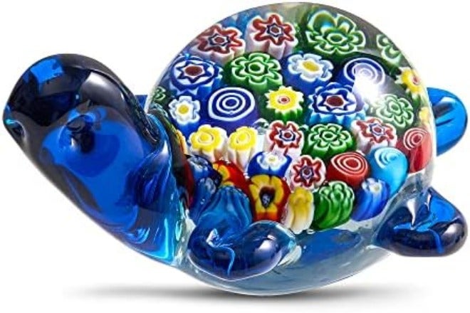 EUSTUMA Hand Blown Glass Sea Turtle Figurines Ornament,Sea Animal Ornament for Home Decor,Sea Animals Collection for Birthday Gift,Glass Tortoise Sculpture - Image 3