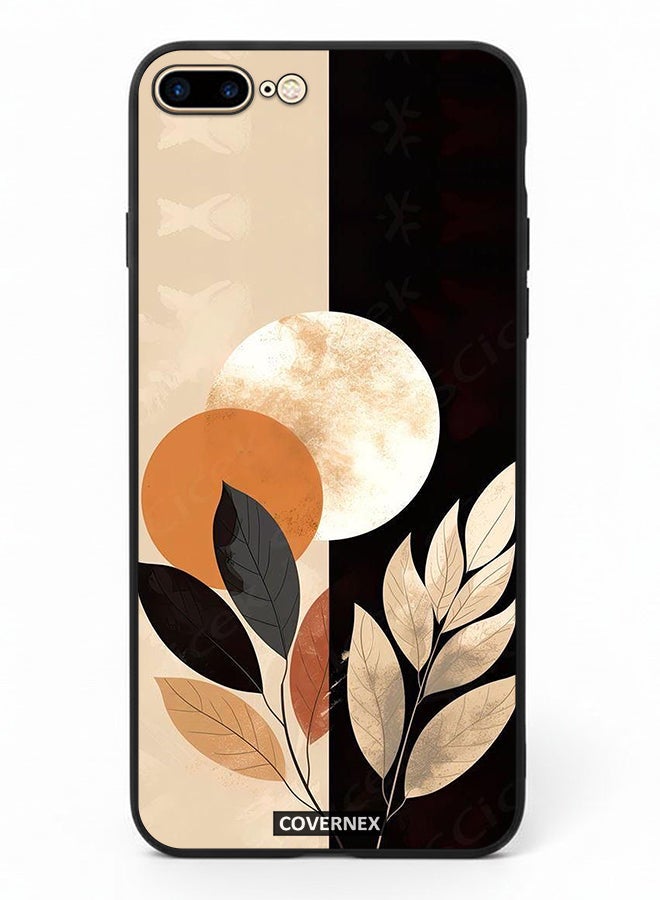 Covernex Apple iPhone 7 Plus Protective Case Cover Printed Featuring Crescent Moon And Leafy - Image 2