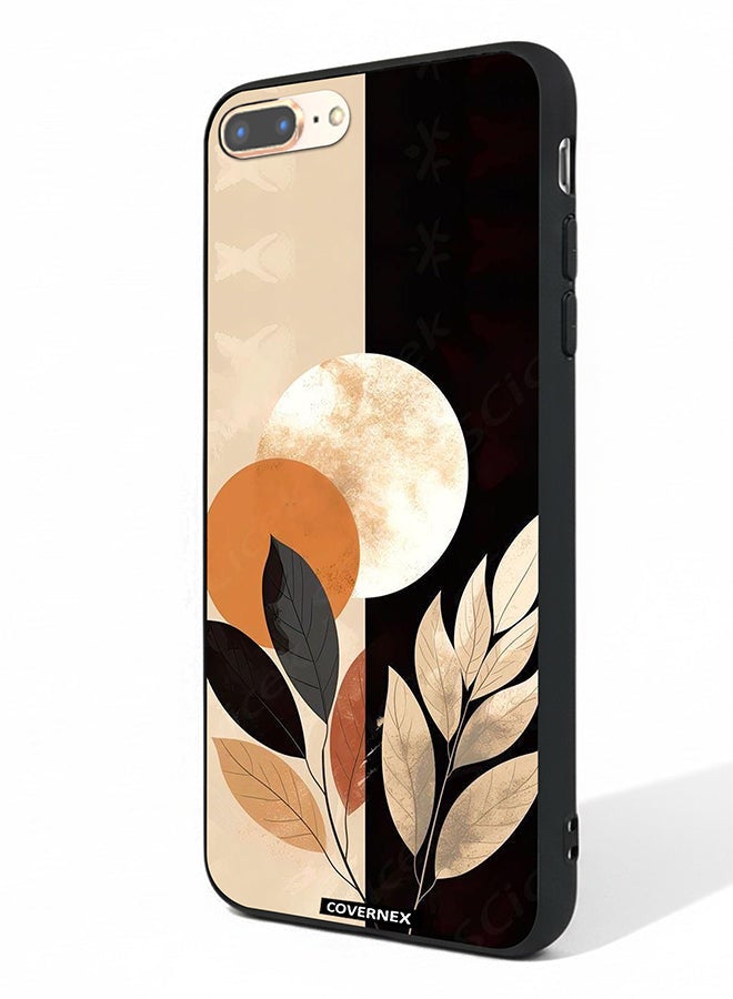 Covernex Apple iPhone 7 Plus Protective Case Cover Printed Featuring Crescent Moon And Leafy - Image 1