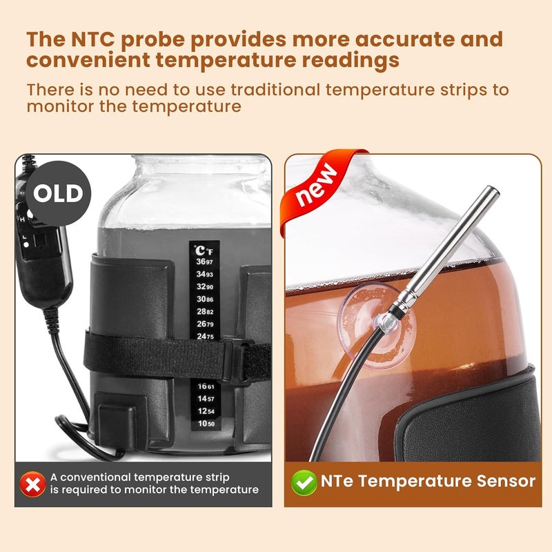 BLUBYEES Digital Kombucha Heating Wrap with Precise Temperature Control and Timer Function - Kombucha Starter Kit, the Ideal Fermentation Heating Pad for Kombucha and Sourdough - Image 5