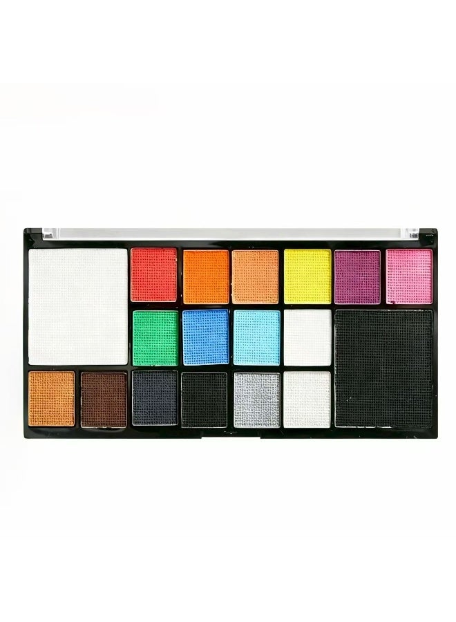 18 Colors Body Face Paint Cosplay Makeup Palette Kit, Water Based Face Paint Colors,Professional Face Painting Kit for Kids & Adults,Water-Activated Facepaint Palette ,Party  Costume Makeup,Easy to Clean with 1 Brushes - Image 2