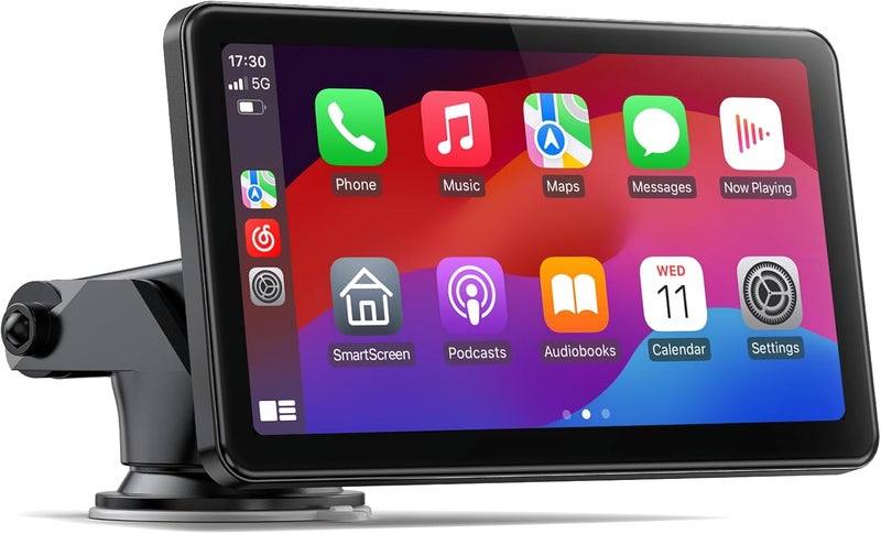 HOTPEAK 7-inch Portable Carplay Screen for Car Compatable with Apple CarPlay and Android Auto,Wireless Car Play Unit with GPS Navigation,Bluetooth,Mirror Link,Touch Screen for All Vehicles - Image 1