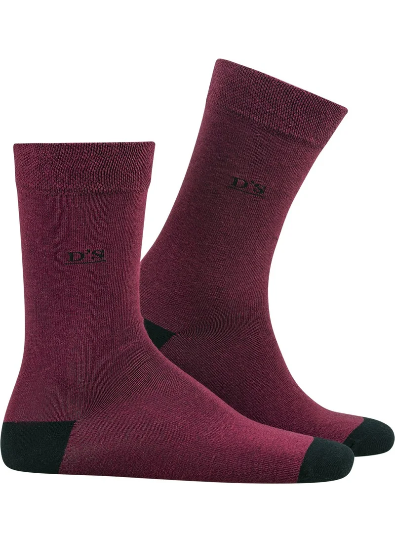 دي أس دامات Ds Damat Men's Cotton Socks Colored Claret Red