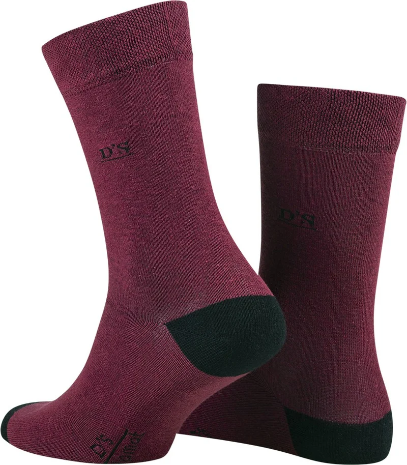D'S DAMAT Ds Damat Men's Cotton Socks Colored Claret Red
