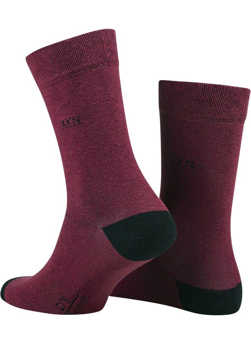 D'S DAMAT - جوارب قطن رجالية من Ds Damat ملونة بوردو - Image 1