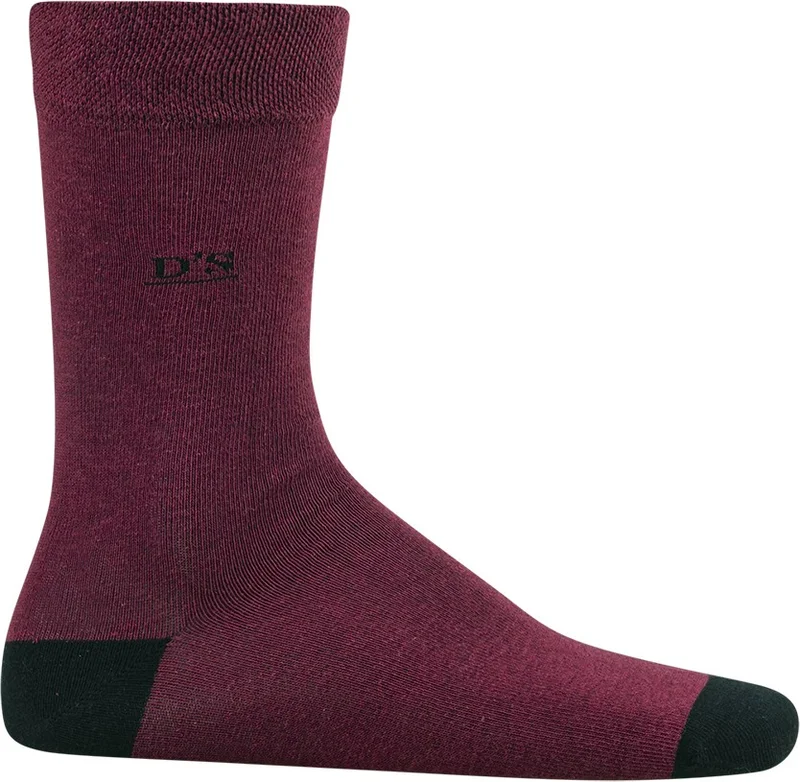 D'S DAMAT Ds Damat Men's Cotton Socks Colored Claret Red