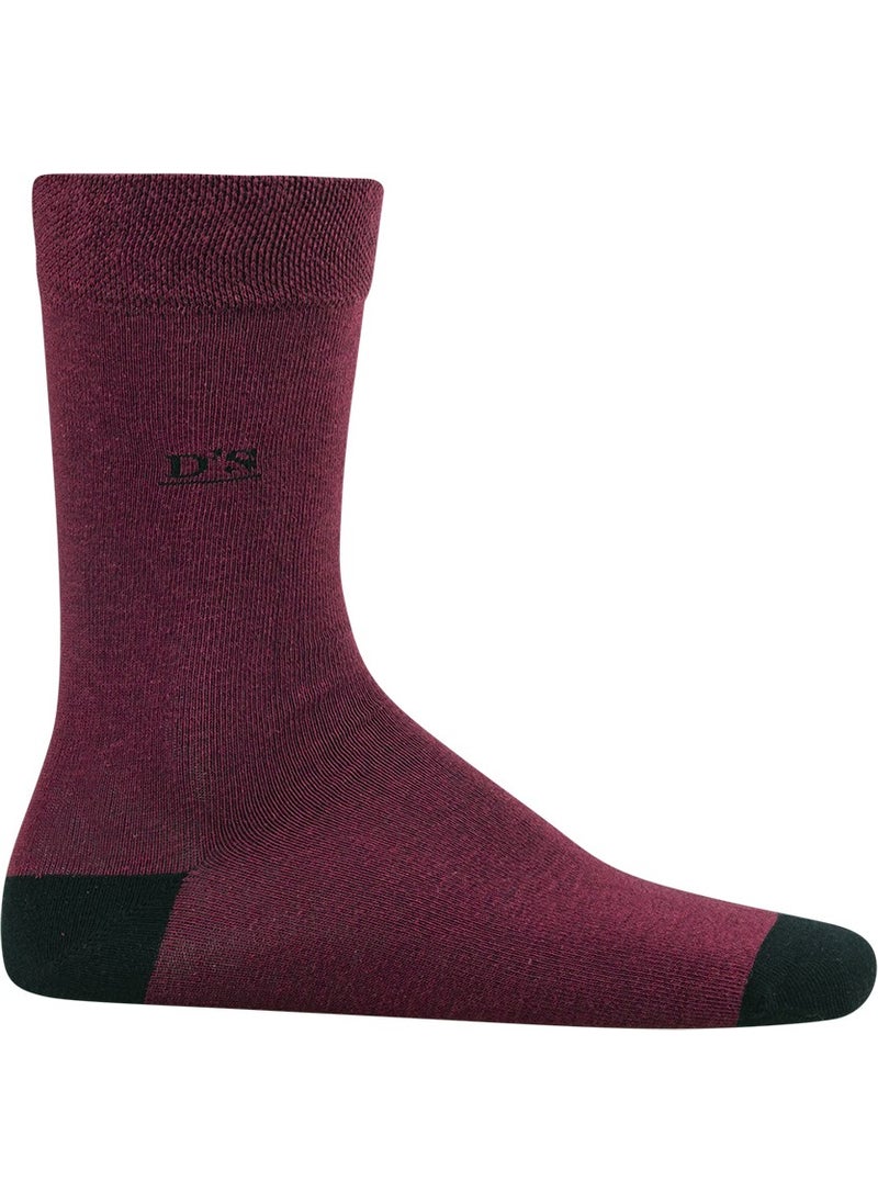 D'S DAMAT - جوارب قطن رجالية من Ds Damat ملونة بوردو - Image 1